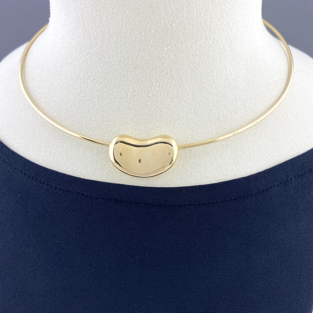 ティファニー ビーンズ チョーカー ネックレス YG イエローゴールド ペンダント ネックレス 750 レディース 【中古】brjwl