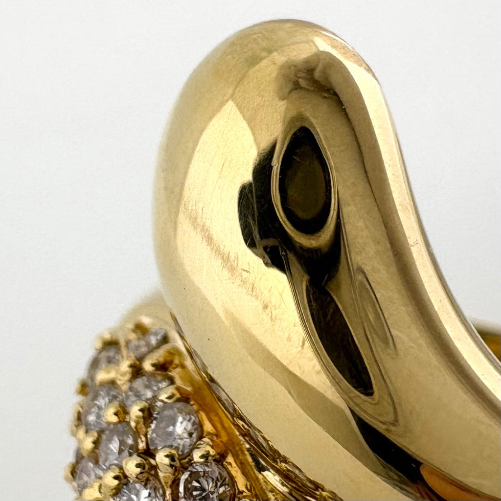 メレダイヤ デザインリング YG イエローゴールド 指輪 リング 12号 K18 ダイヤモンド レディース 【中古】nbjwl