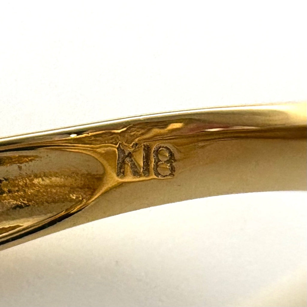 メレダイヤ デザインリング YG イエローゴールド 指輪 リング 12号 K18 ダイヤモンド レディース 【中古】nbjwl