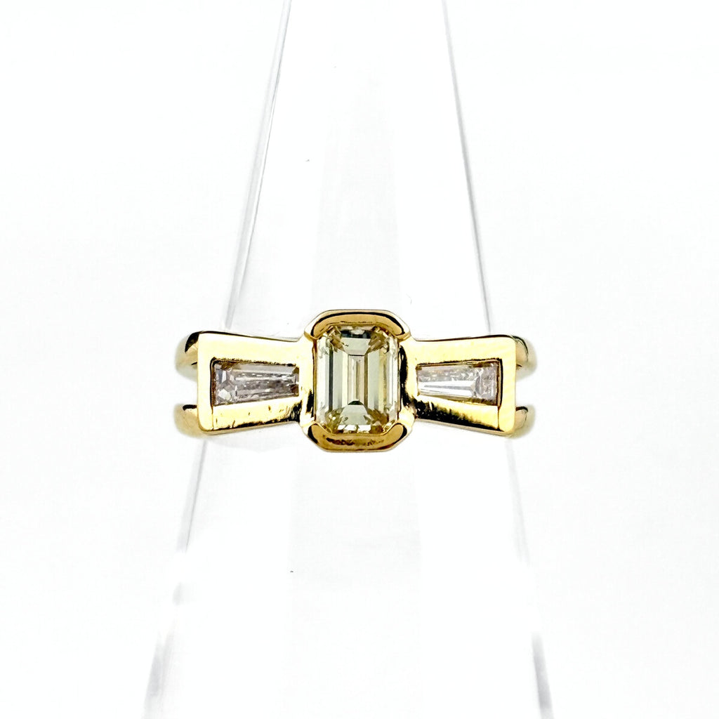 メレダイヤ デザインリング YG イエローゴールド 指輪 リング 11.5号 K18 ダイヤモンド レディース ノンブランドジュエリー 【中古】nbjwl