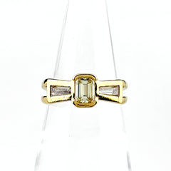 メレダイヤ デザインリング YG イエローゴールド 指輪 リング 11.5号 K18 ダイヤモンド レディース ノンブランドジュエリー 【中古】nbjwl