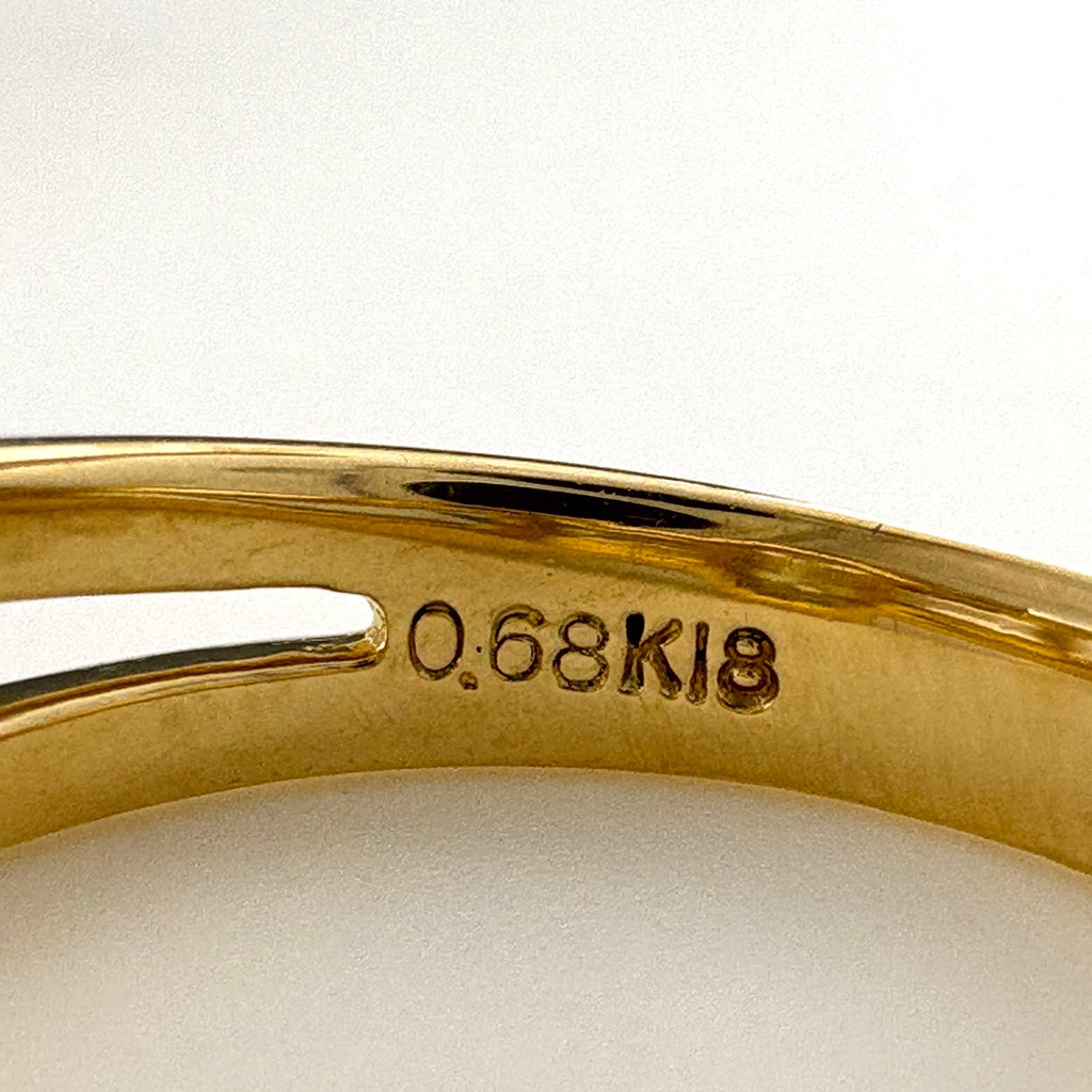 メレダイヤ デザインリング YG イエローゴールド 指輪 リング 11.5号 K18 ダイヤモンド レディース ノンブランドジュエリー 【中古】nbjwl