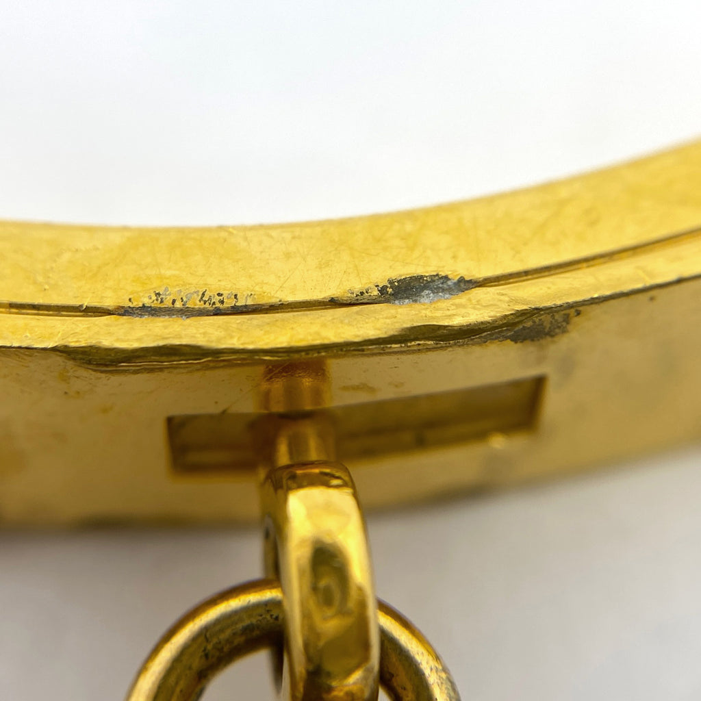 エルメス ケリー バングル　 腕輪 カデナ バングル GP レザー ゴールド グリーン レディース 【中古】bracc