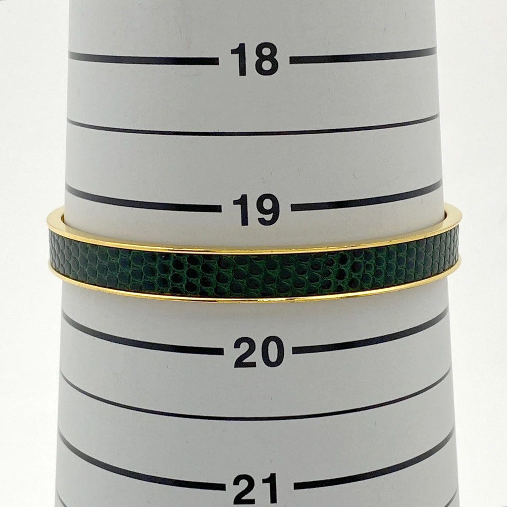 エルメス ケリー バングル　 腕輪 カデナ バングル GP レザー ゴールド グリーン レディース 【中古】bracc