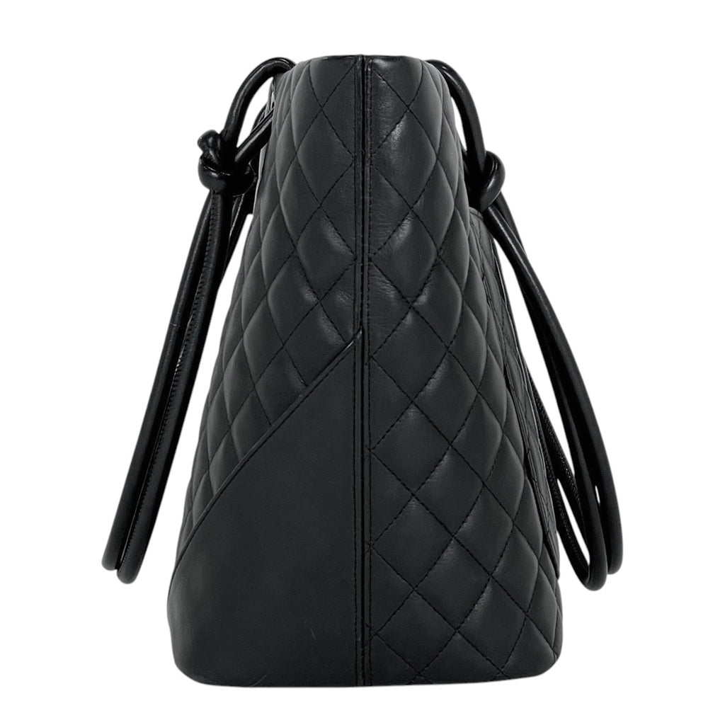 シャネル カンボンライン ラージ トートバッグ ココマーク ショルダーバッグ トートバッグ レザー ブラック ピンク A25169 レディース 【中古】brbag