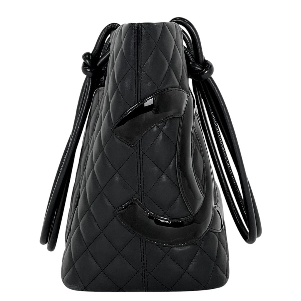 シャネル カンボンライン ラージ トートバッグ ココマーク ショルダーバッグ トートバッグ レザー ブラック ピンク A25169 レディース 【中古】brbag