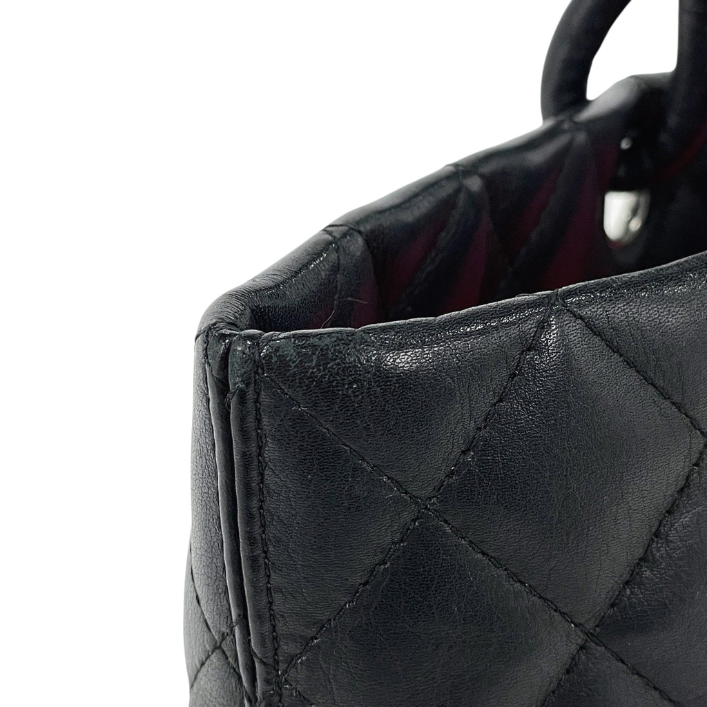 シャネル カンボンライン ラージ トートバッグ ココマーク ショルダーバッグ トートバッグ レザー ブラック ピンク A25169 レディース 【中古】brbag