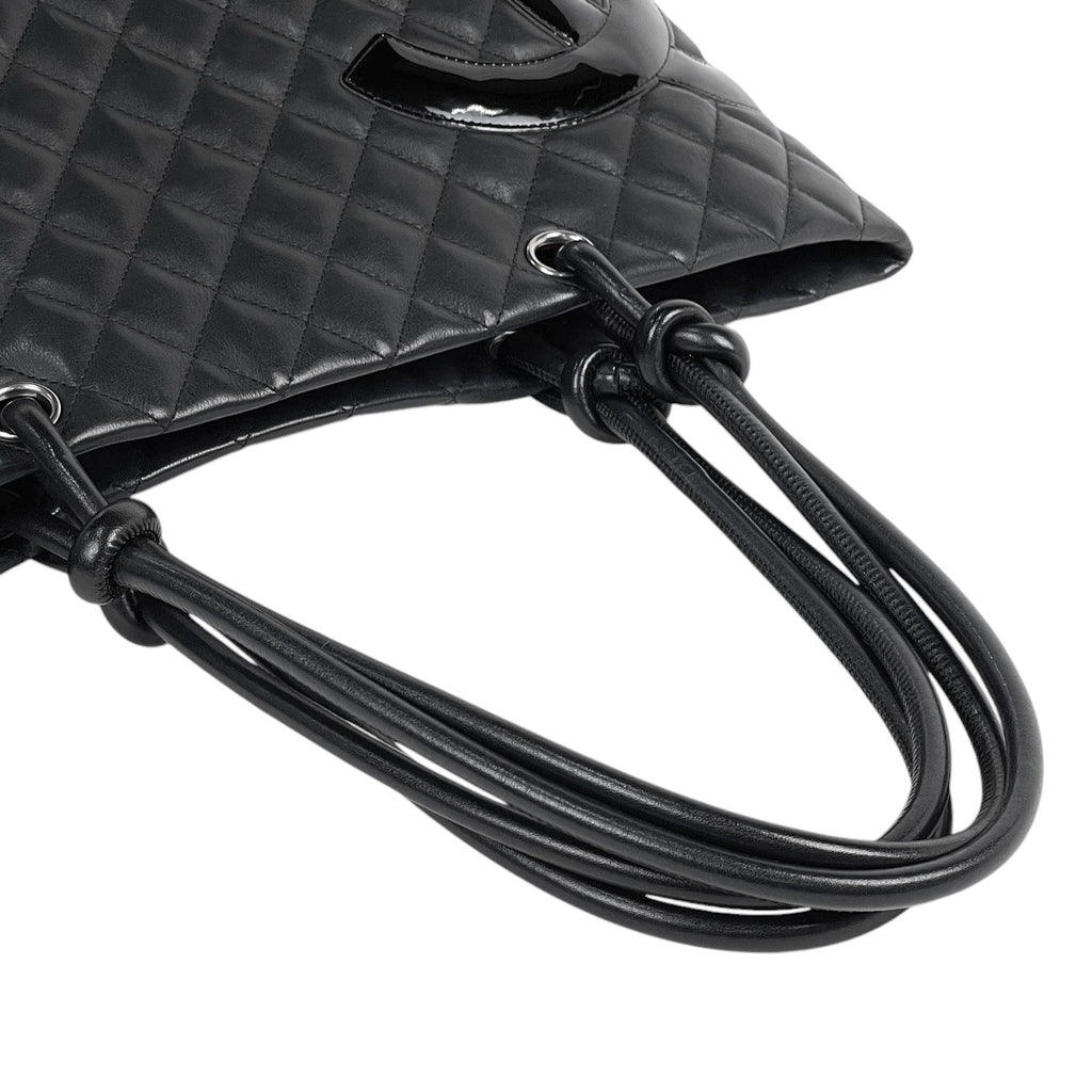 シャネル カンボンライン ラージ トートバッグ ココマーク ショルダーバッグ トートバッグ レザー ブラック ピンク A25169 レディース 【中古】brbag