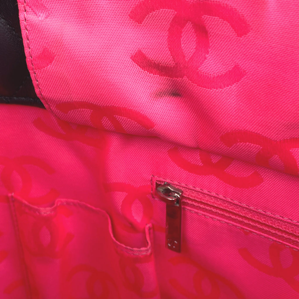 シャネル カンボンライン ラージ トートバッグ ココマーク ショルダーバッグ トートバッグ レザー ブラック ピンク A25169 レディース 【中古】brbag