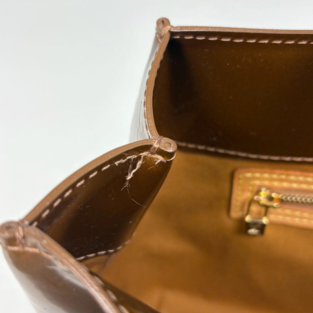 ルイ・ヴィトン リードPM ショルダーバッグ エナメル パテント モノグラムヴェルニ ブロンズ M91146 レディース 中古 brbag