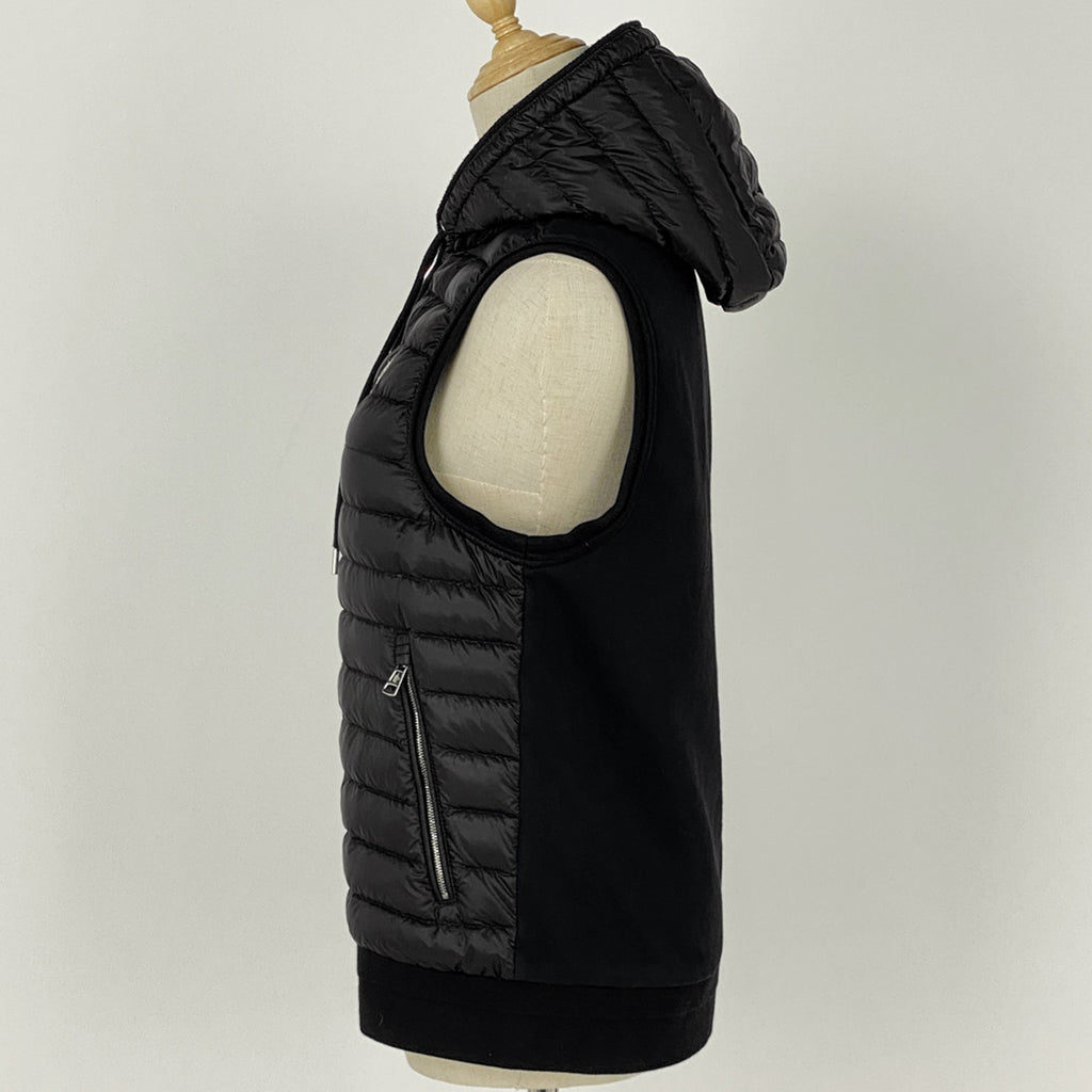 モンクレール ロゴ フーディ ダウンベスト MAGLIA 切り替え アウター ダウンベスト ブラック レディース 【中古】brapp