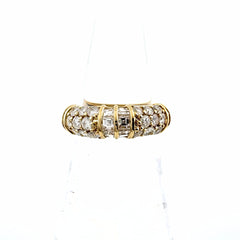 メレダイヤ デザインリング YG イエローゴールド 指輪 リング 11号 K18 ダイヤモンド レディース 【中古】nbjwl