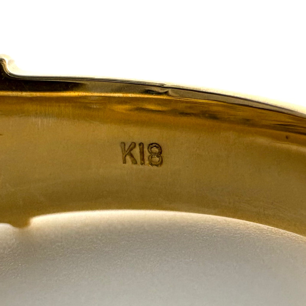 メレダイヤ デザインリング YG イエローゴールド 指輪 リング 11号 K18 ダイヤモンド レディース 【中古】nbjwl