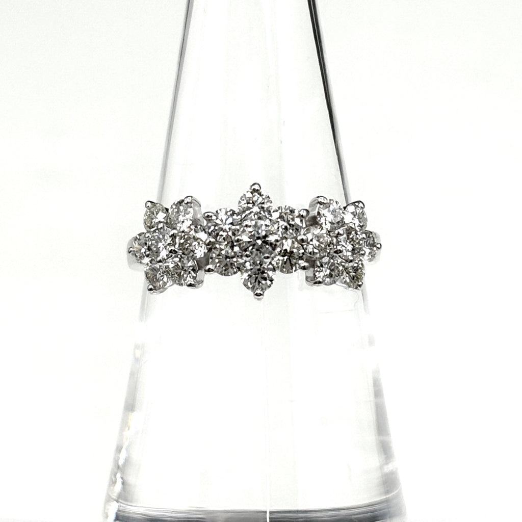 ダイヤモンド デザインリング WG ホワイトゴールド 指輪 メレダイヤ リング 13号 K18 WG ダイヤモンド レディース ノンブランドジュエリー 【中古】nbjwl