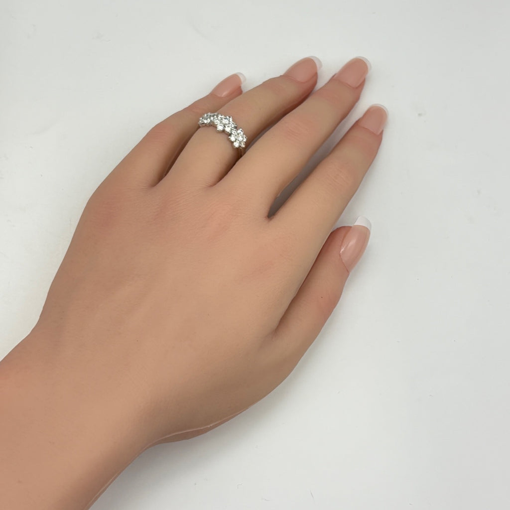 ダイヤモンド デザインリング WG ホワイトゴールド 指輪 メレダイヤ リング 13号 K18 WG ダイヤモンド レディース ノンブランドジュエリー 【中古】nbjwl