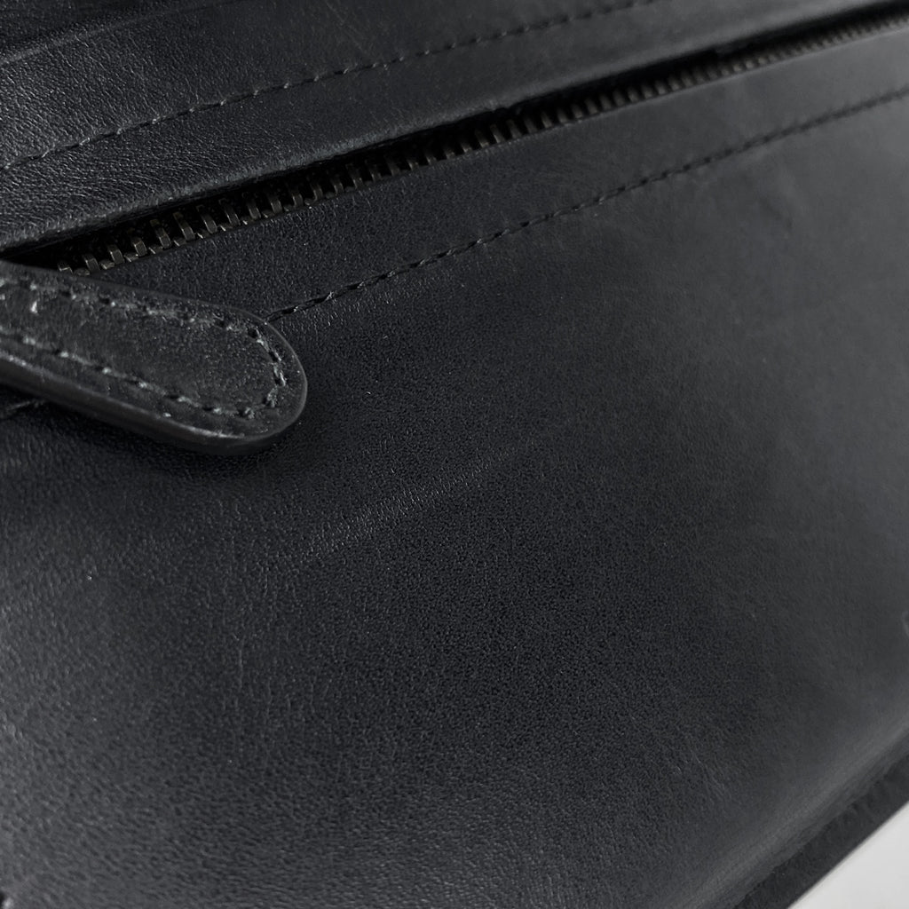 ボッテガヴェネタ イントレチャート 二つ折り 長財布 レザー ブラック メンズ 【中古】brbag