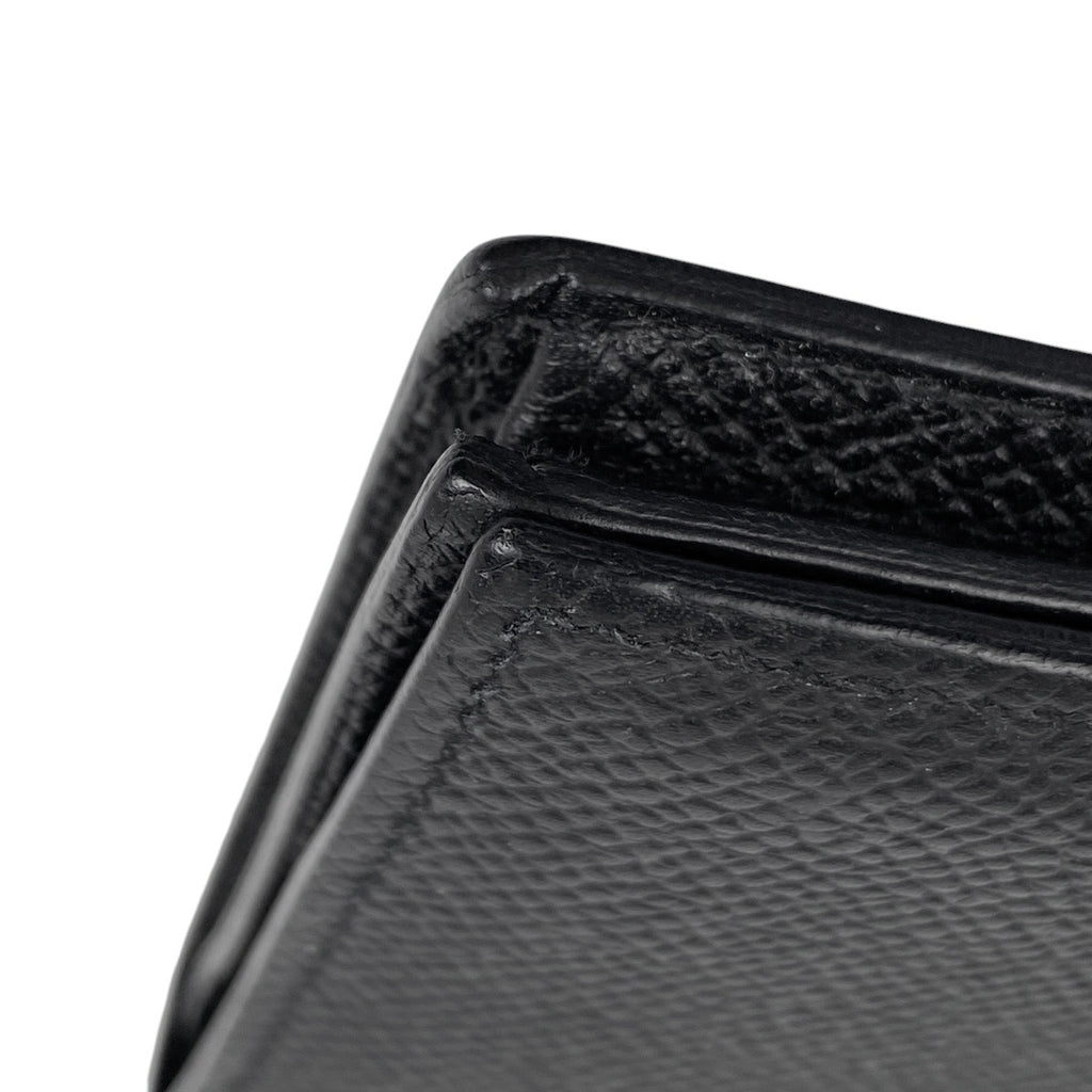 エルメス ベアン スフレ Hロゴ 二つ折り 長財布 ヴォーエプソン ブラック Ｔ レディース 【中古】brbag