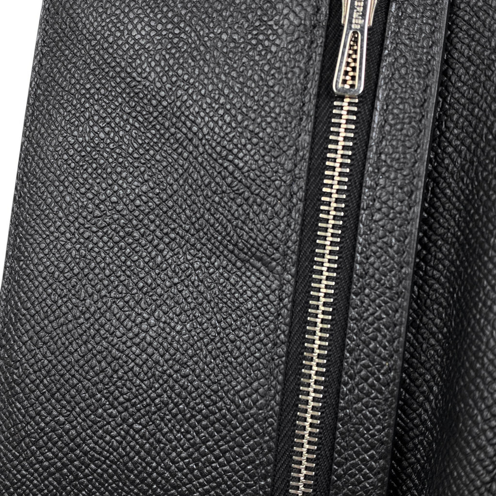 エルメス ベアン スフレ Hロゴ 二つ折り 長財布 ヴォーエプソン ブラック Ｔ レディース 【中古】brbag