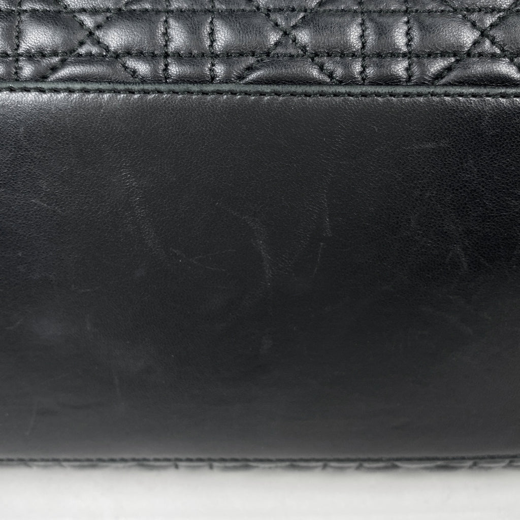 クリスチャンディオール カナージュ チェーン トートバッグ ショルダーバッグ トートバッグ レザー ブラック レディース 【中古】brbag