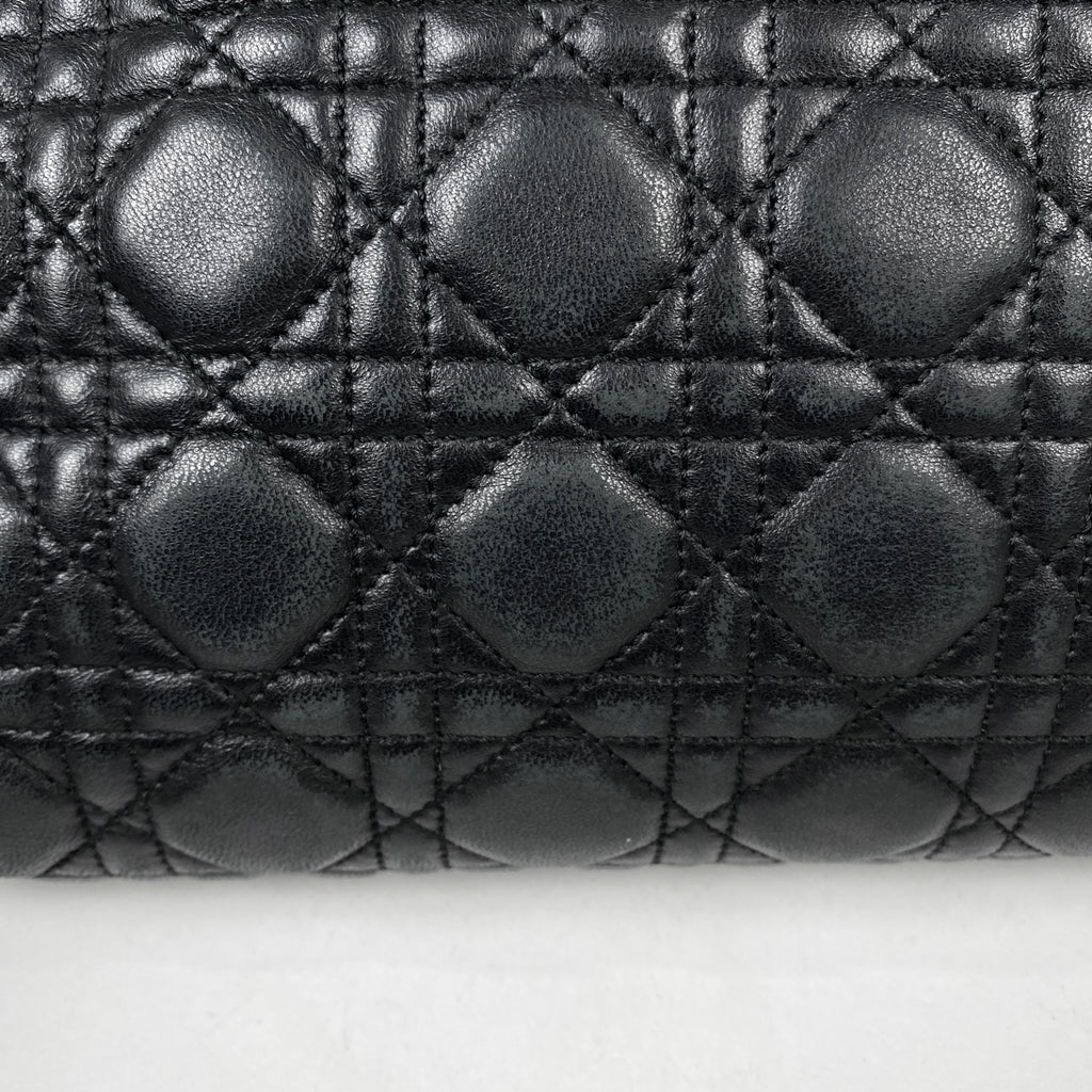 クリスチャンディオール カナージュ チェーン トートバッグ ショルダーバッグ トートバッグ レザー ブラック レディース 【中古】brbag