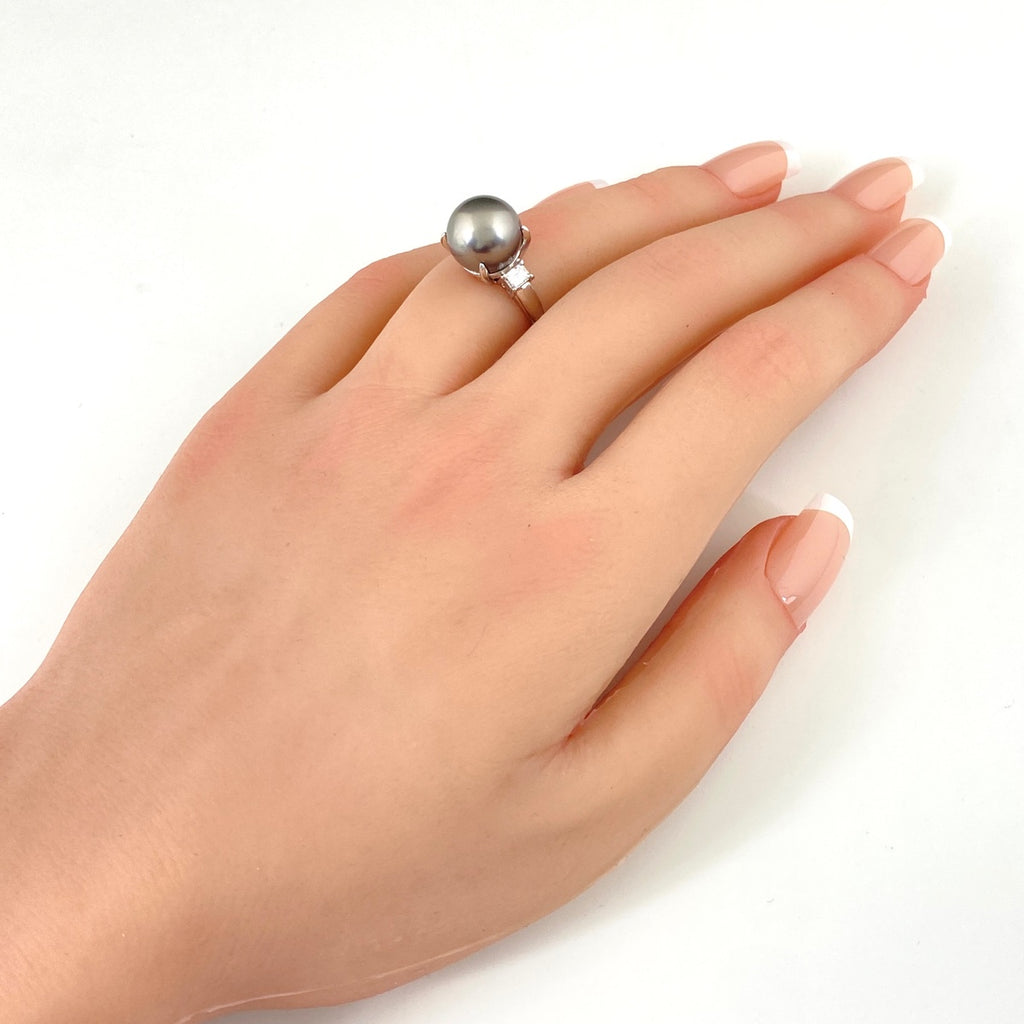 Pt900 パール リング 11.5号 10.7mm レディース 中古 nbjwl