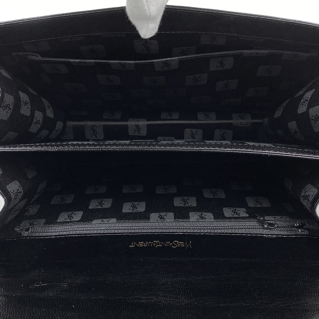 イヴ・サンローラン ロゴ ショルダーバッグ 2WAY ハンドバッグ ショルダーバッグ リザード ブラック レディース 【中古】brbag