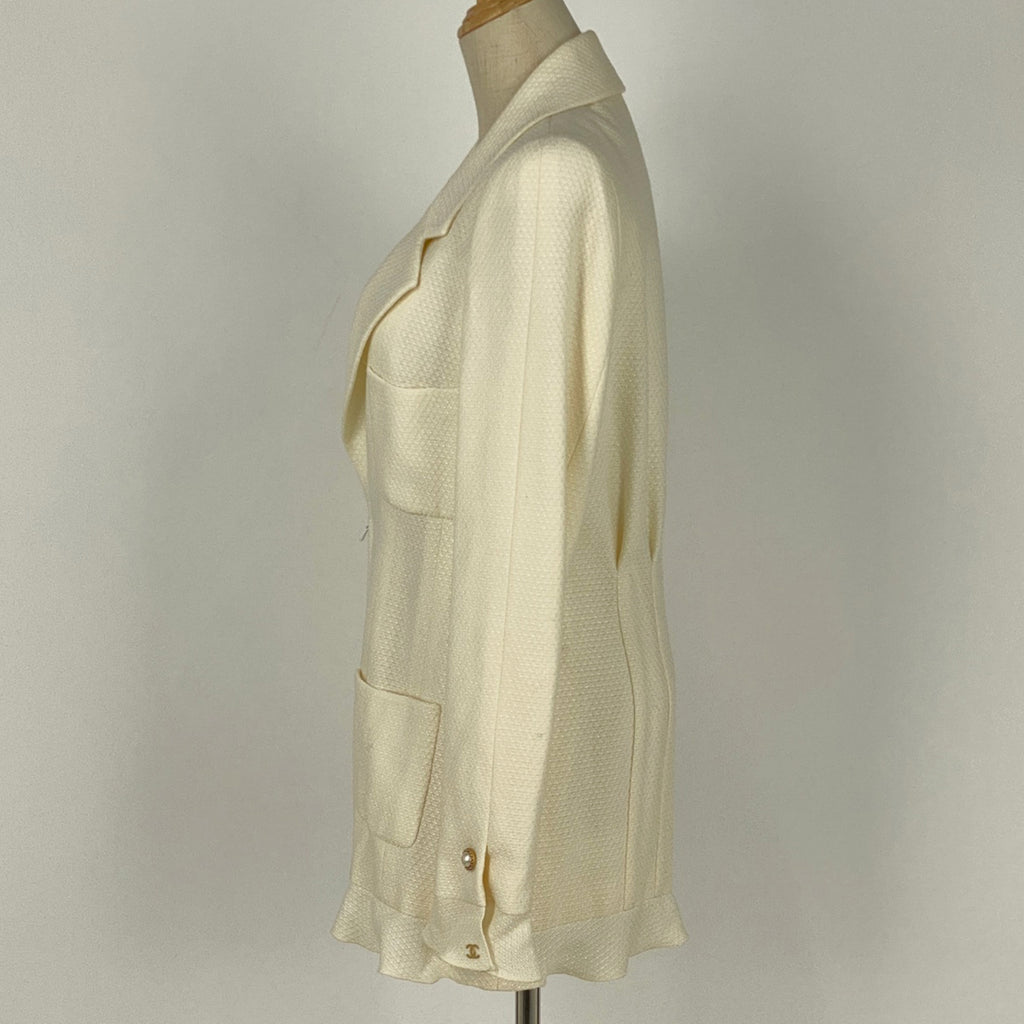 シャネル ココマーク ジップアップ ジャケット フリル 02P アウター その他ジャケット レーヨン ウール アイボリー レディース 【中古】brapp