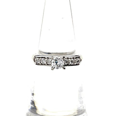 メレダイヤ デザインリング プラチナ 指輪 リング 7.5号 Pt900 ダイヤモンド レディース ノンブランドジュエリー 【中古】nbjwl