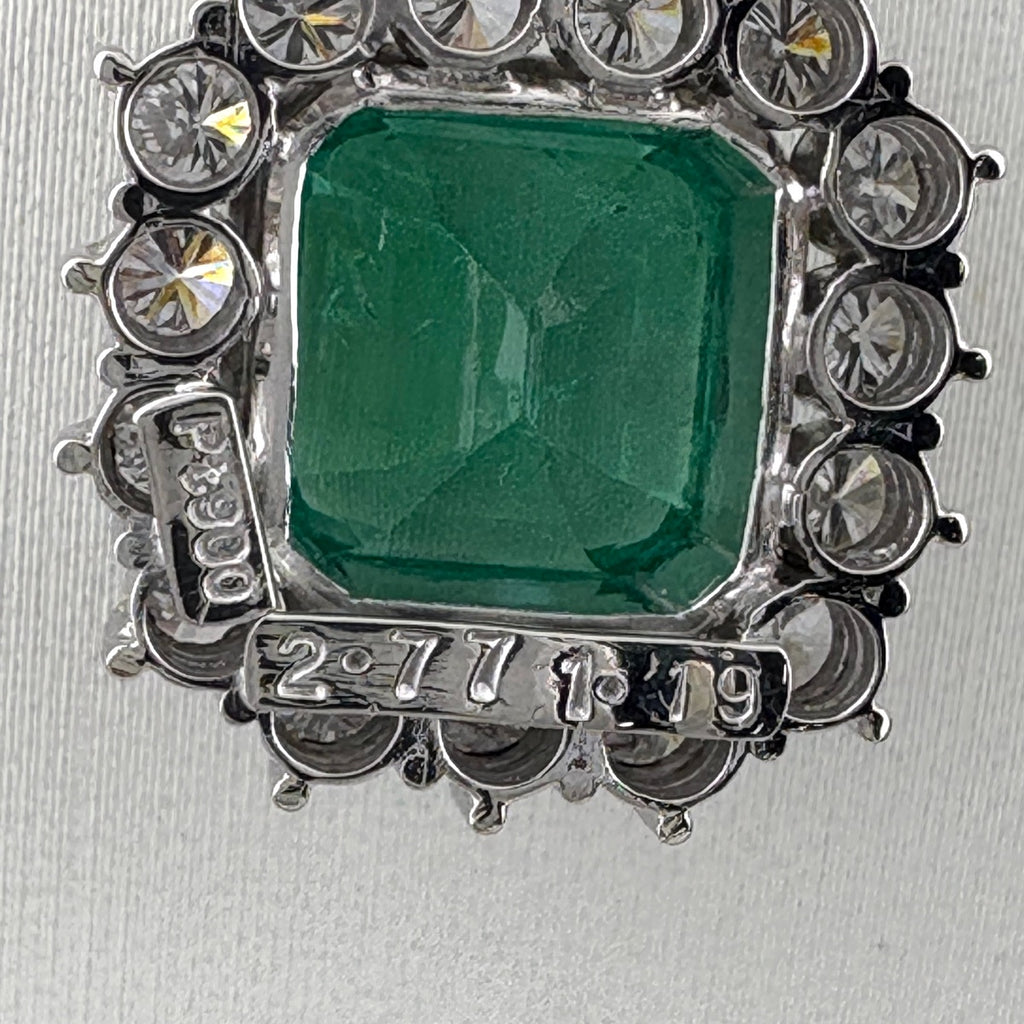 エメラルド デザインネックレス プラチナ ペンダント ダイヤモンド ネックレス Pt900 Pt850 エメラルド レディース 【中古】nbjwl