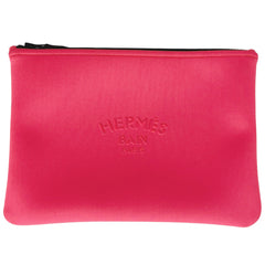 エルメス トゥルース フラット ネオバン MM 化粧ポーチ ナイロン ピンク レディース 【中古】brbag