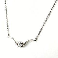 ダイヤモンド デザインネックレス プラチナ ネックレス Pt900 ダイヤモンド レディース 【中古】nbjwl