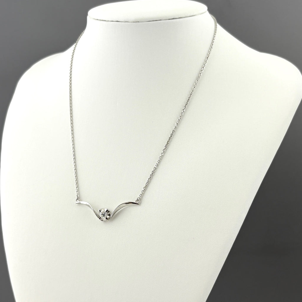 ダイヤモンド デザインネックレス プラチナ ネックレス Pt900 ダイヤモンド レディース 【中古】nbjwl