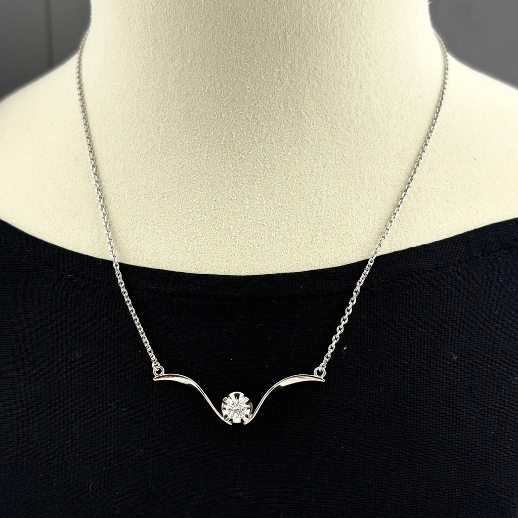 ダイヤモンド デザインネックレス プラチナ ネックレス Pt900 ダイヤモンド レディース 【中古】nbjwl