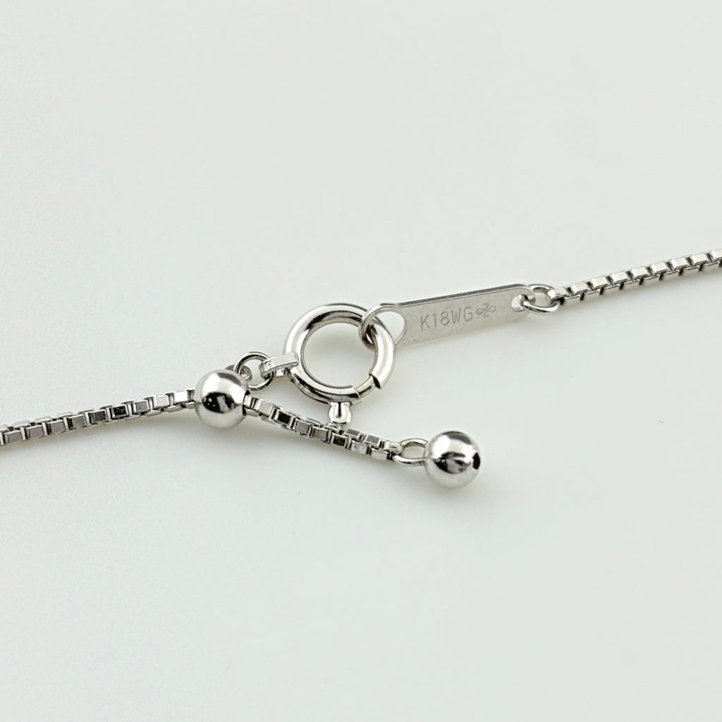 ダイヤモンド デザインネックレス WG ホワイトゴールド ペンダント メレダイヤ ネックレス K18 WG ダイヤモンド レディース 【中古】nbjwl