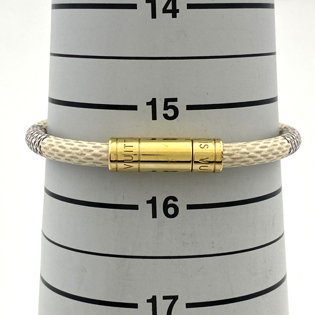 ルイ・ヴィトン ブラスレ キープイット 腕輪 ブレスレット ダミエアズール ホワイト レディース 【中古】bracc