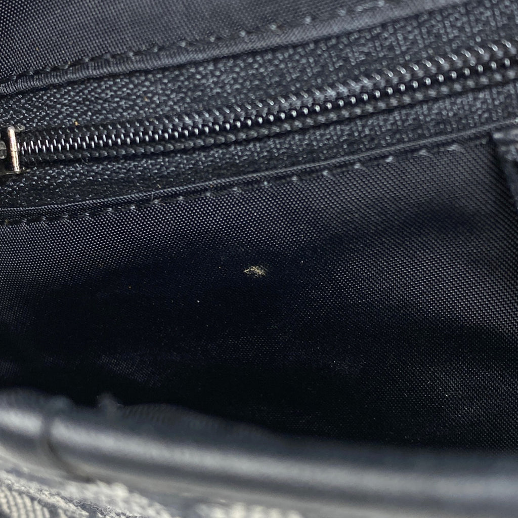 クリスチャンディオール トロッター柄 サドルバッグ ハンドバッグ ワンショルダー ロゴ ショルダーバッグ キャンバス ブラック グレー レディース 【中古】brbag