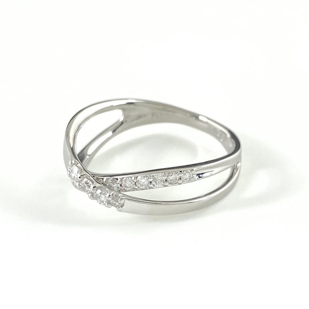 メレダイヤ デザインリング プラチナ 指輪 リング 12.5号 Pt900 ダイヤモンド レディース 【中古】nbjwl