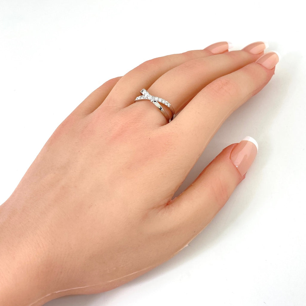 メレダイヤ デザインリング プラチナ 指輪 リング 12.5号 Pt900 ダイヤモンド レディース 【中古】nbjwl