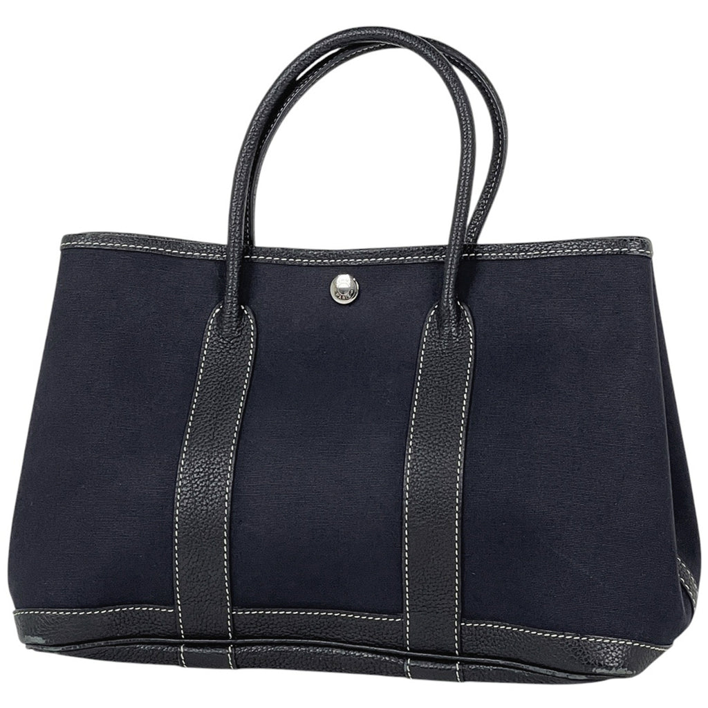エルメス ガーデンパーティ TPM ハンドバッグ トートバッグ トワルオフィシエ ネイビー □H レディース 【中古】brbag