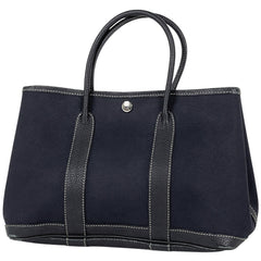 エルメス ガーデンパーティ TPM ハンドバッグ トートバッグ トワルオフィシエ ネイビー □H レディース 【中古】brbag