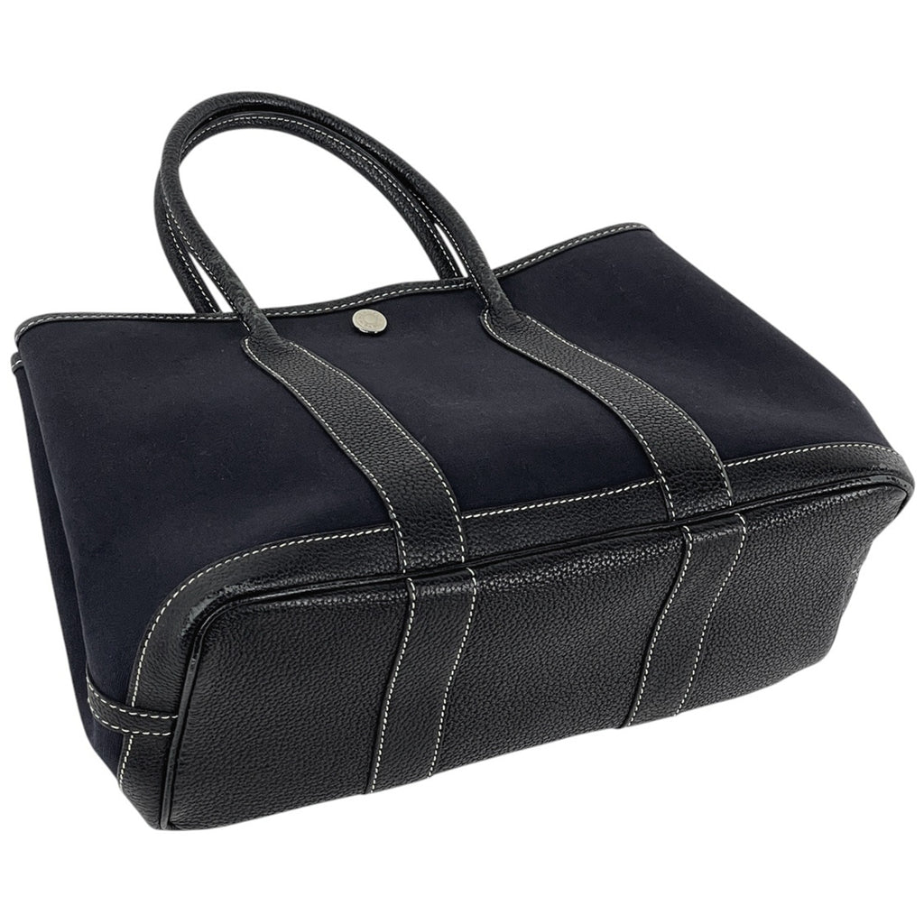 エルメス ガーデンパーティ TPM ハンドバッグ トートバッグ トワルオフィシエ ネイビー □H レディース 【中古】brbag