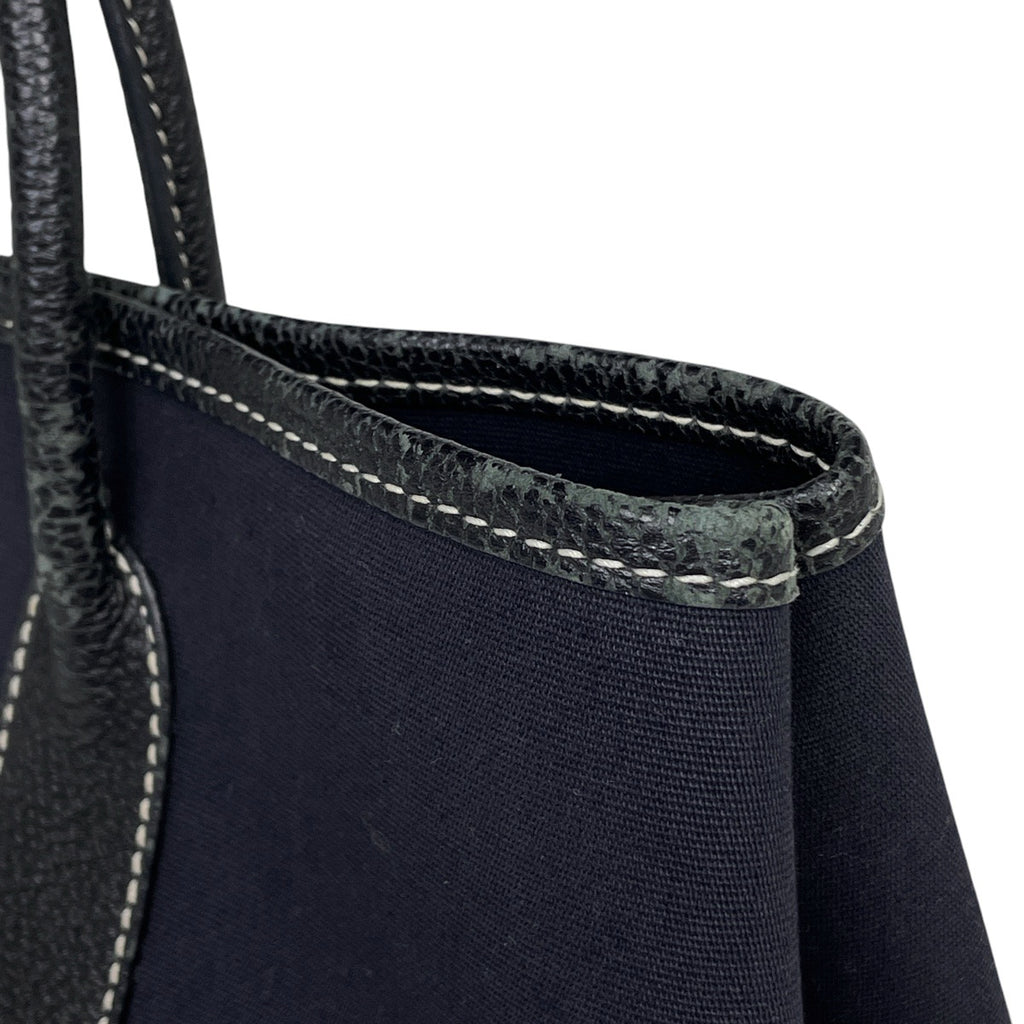 エルメス ガーデンパーティ TPM ハンドバッグ トートバッグ トワルオフィシエ ネイビー □H レディース 【中古】brbag