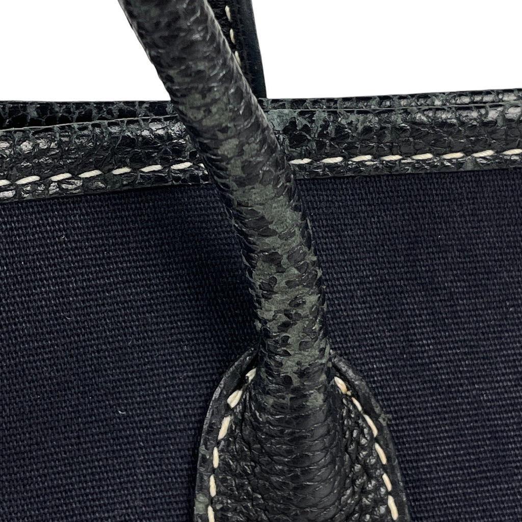 エルメス ガーデンパーティ TPM ハンドバッグ トートバッグ トワルオフィシエ ネイビー □H レディース 【中古】brbag