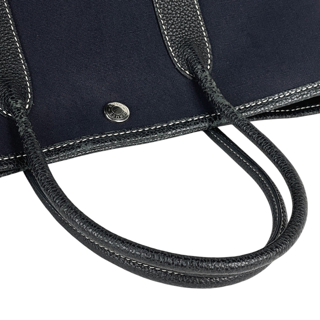 エルメス ガーデンパーティ TPM ハンドバッグ トートバッグ トワルオフィシエ ネイビー □H レディース 【中古】brbag
