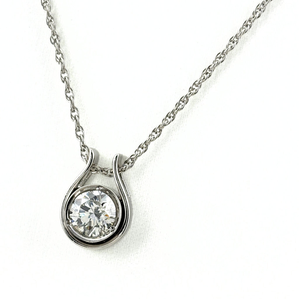 約40cm ダイヤモンド ネックレス プラチナ ペンダント Pt850 ダイヤモンド レディース 【中古】nbjwl