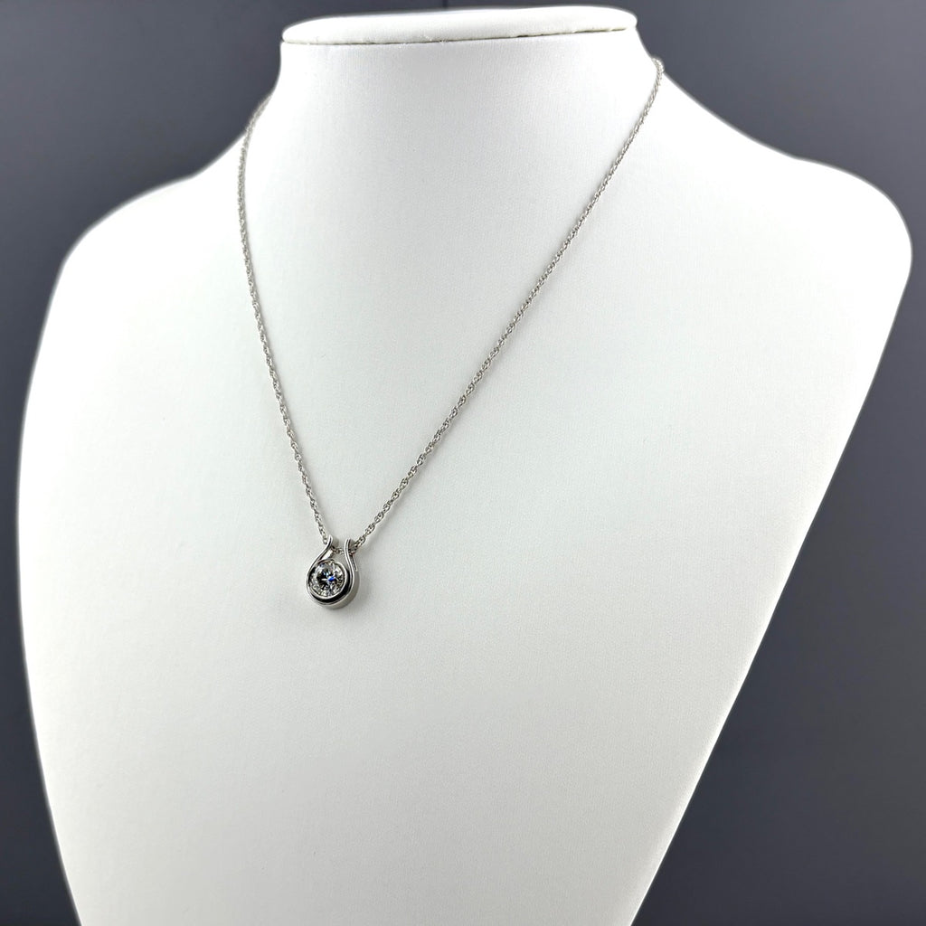 約40cm ダイヤモンド ネックレス プラチナ ペンダント Pt850 ダイヤモンド レディース 【中古】nbjwl