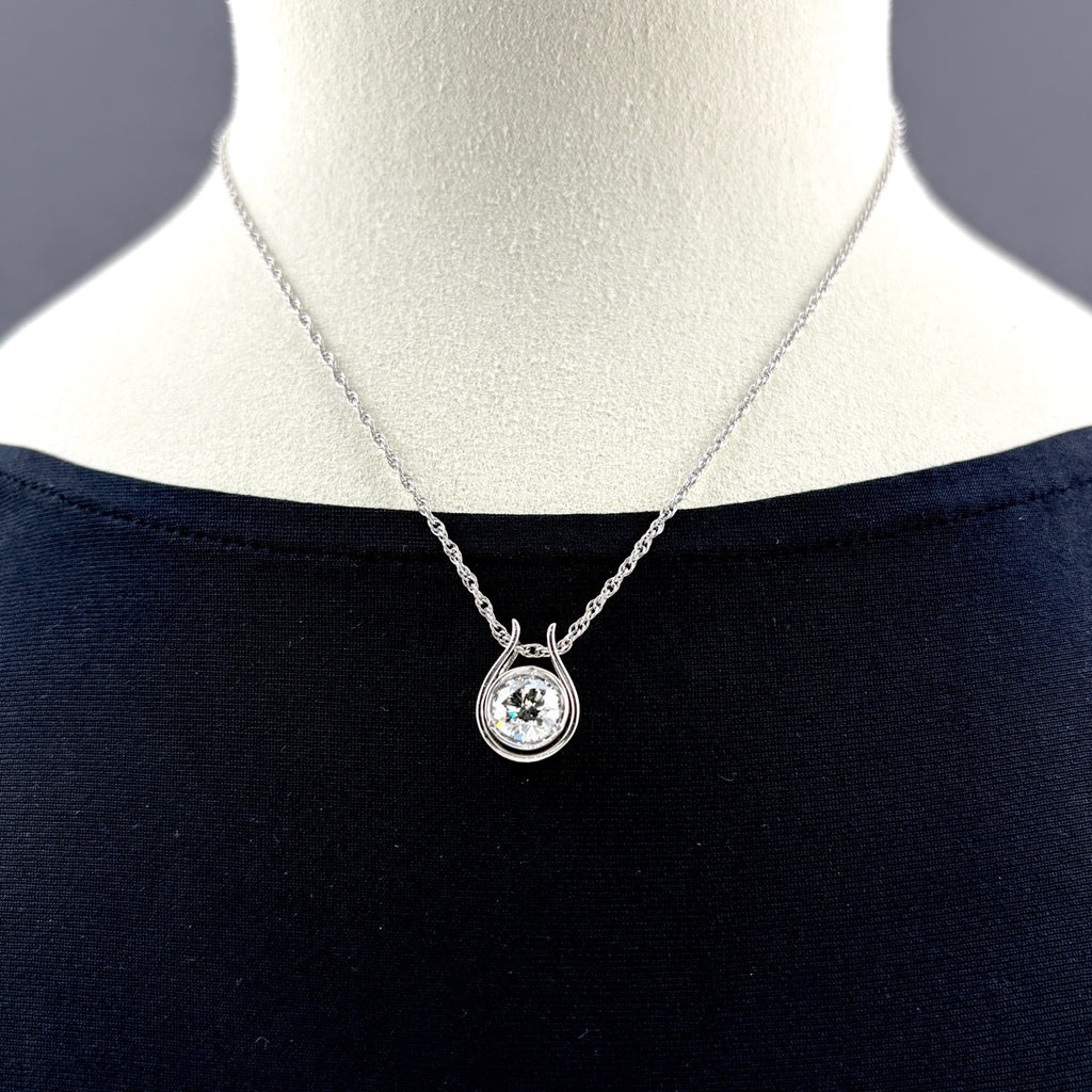 約40cm ダイヤモンド ネックレス プラチナ ペンダント Pt850 ダイヤモンド レディース 【中古】nbjwl