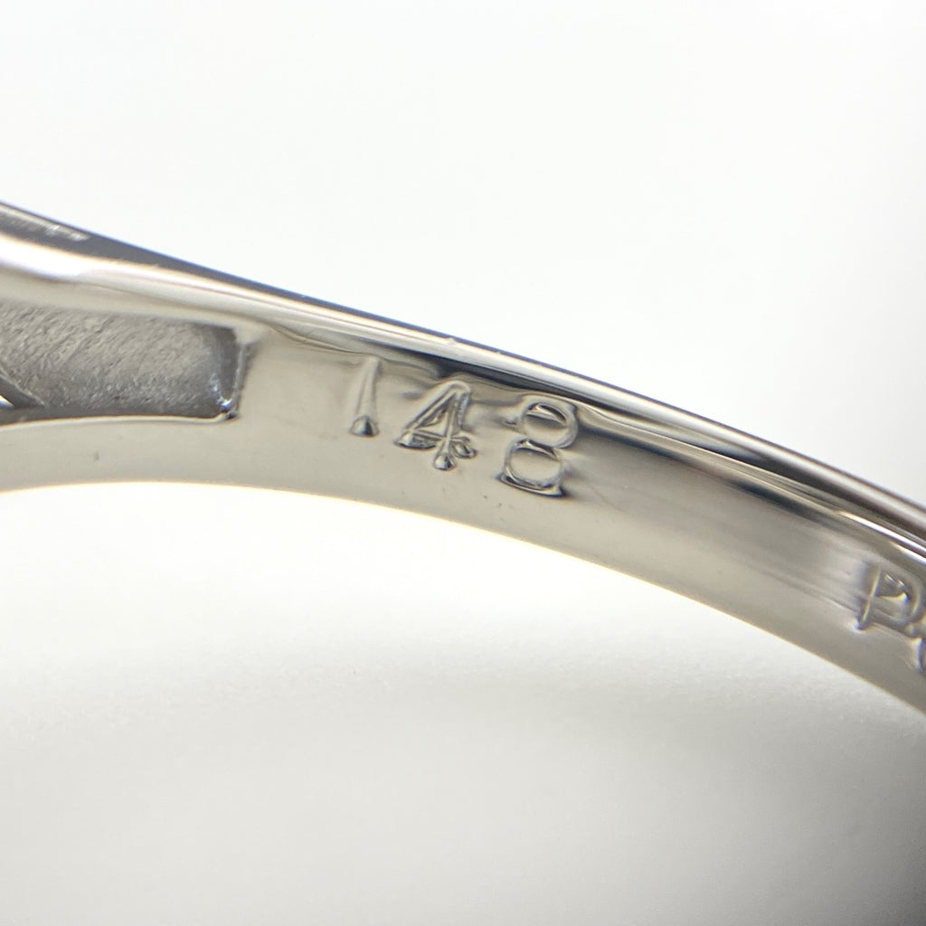 アクアマリン デザインリング プラチナ 指輪 メレダイヤ リング 8号 Pt900 アクアマリン ダイヤモンド レディース 【中古】nbjwl