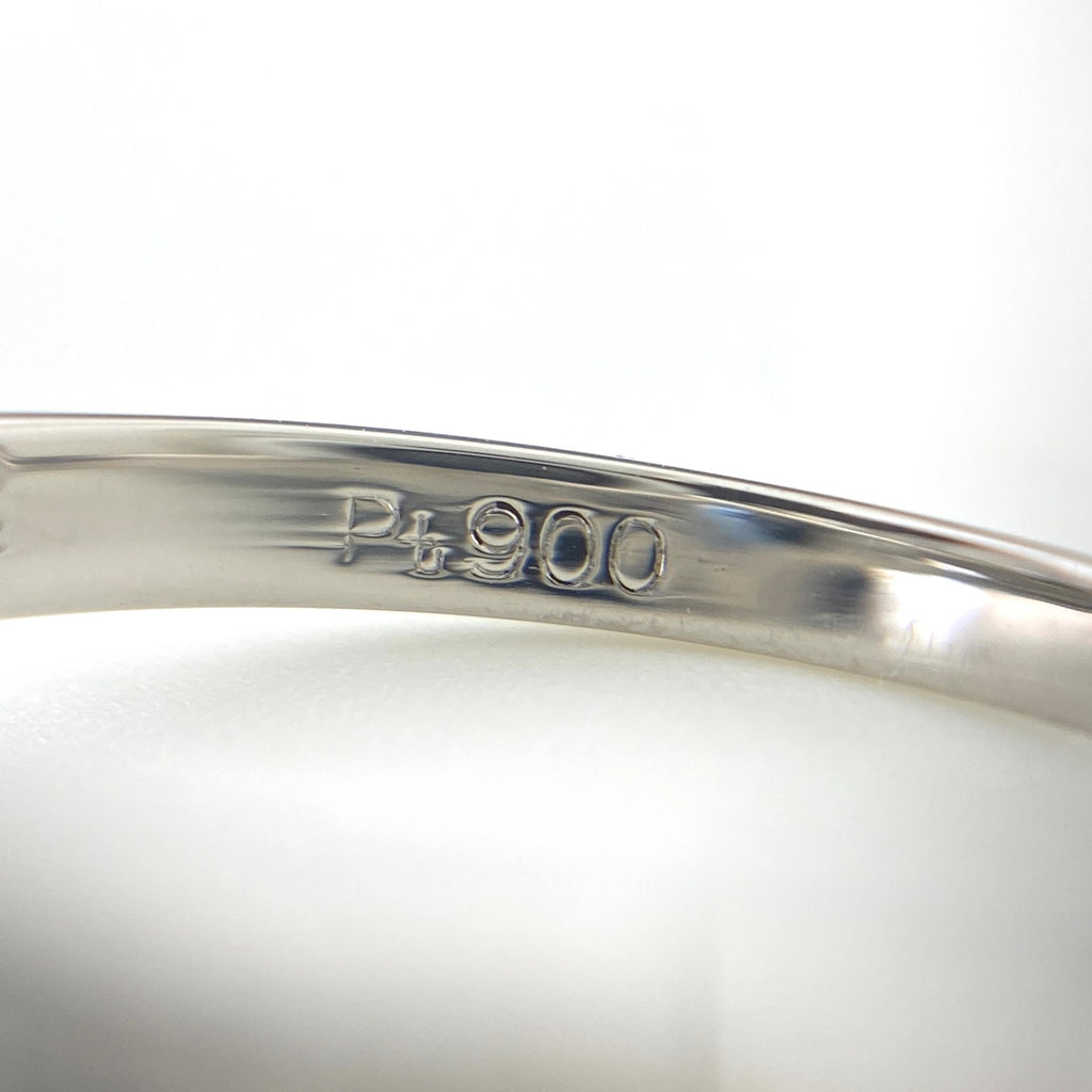 アクアマリン デザインリング プラチナ 指輪 メレダイヤ リング 8号 Pt900 アクアマリン ダイヤモンド レディース 【中古】nbjwl