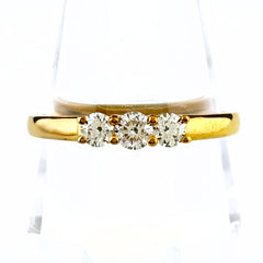 メレダイヤ デザインリング YG イエローゴールド 指輪 リング 20号 K24 ダイヤモンド メンズ 【中古】nbjwl